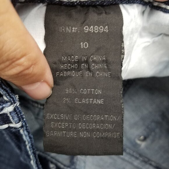 Boot Daddy Jeans Womens 10 Petite Blue Bootcut Stretch Denim *Altered* - Picture 14 of 16